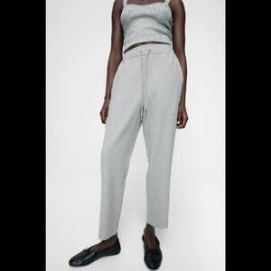 ZARA Jogging Dress Pants Gray Marl